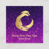 ** Glitter Zen Meditatie Reiki Gold Brush Vierkante Visitekaartje (Voorkant)