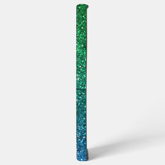 Glitter ziet er Heldergroene blauwe, persoonlijke Samsung Galaxy Hoesje (Linkerkant)