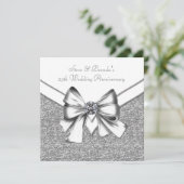Glitter Zilver 25-jarig Huwelijksjubileum Feest Kaart (Staand voorkant)