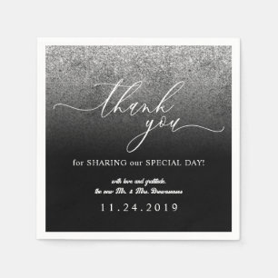 Glitter Zilver Minimalistische Decoratie Bruiloft Servet