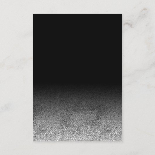 Glitter Zilver Modern Eenvoudige Bruiloft Routebes Informatiekaartje (Achterkant)