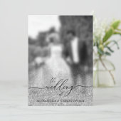 Glitter Zilver SPARKling Huwelijksfoto Kaart (Staand voorkant)