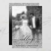 Glitter Zilver SPARKling Huwelijksfoto Kaart (Voorkant / Achterkant)