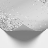 Glitter zilveren confetti met kerstmis cadeaupapier (Hoek)