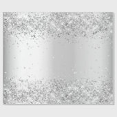 Glitter zilveren confetti met kerstmis cadeaupapier (Vlak)