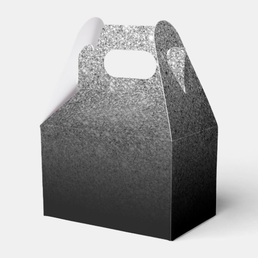 Glitter Zilveren VONK Bruiloft Kalligrafie Dank u Bedankdoosjes (Achterkant)