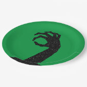 Glitter Zombie Hand Halloween Papieren Bordje (Gekanteld)