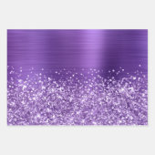 Glitterachtige Amethist Paarse Faux Folie Inpakpapier Vel (Voorkant 2)