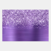 Glitterachtige Amethist Paarse Faux Folie Inpakpapier Vel (Voorkant 3)