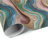 Glitteragaat Roze Blauwgroen inpakpapier Roll (Rol Hoek)