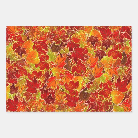 Glitteraple bladeren in de Herfst/herfst, pompoen Inpakpapier Vel (Voorkant)