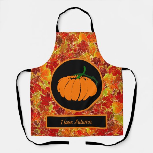 Glitteraple bladeren/pompoen de Herfst/herfst Apro Schort (Voorkant)