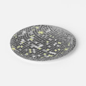 Glitterbal groovy disco dansfeest papieren bordje (Gekanteld)