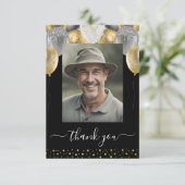 Glitterballonnen Dank u Foto Bedankkaart (Staand voorkant)