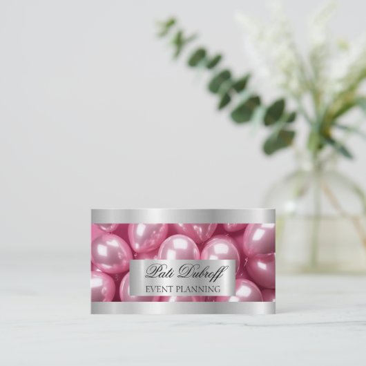 Glitterballonnen voor evenementenplanning en feest visitekaartje (Staand voorkant)