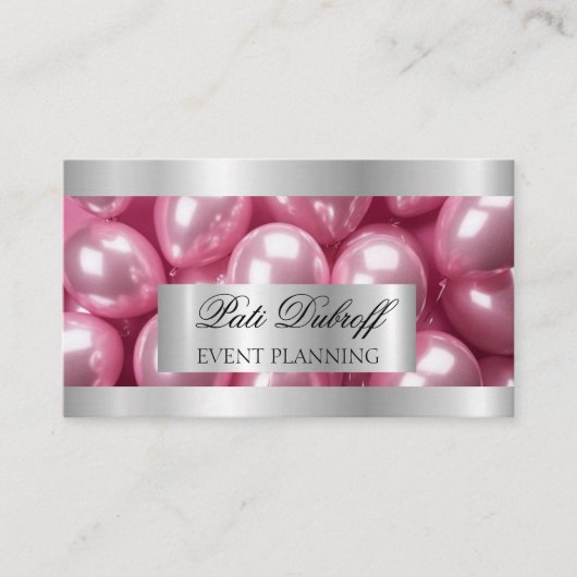 Glitterballonnen voor evenementenplanning en feest visitekaartje (Voorkant)