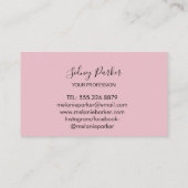 Glitterblauw roze achtergrond visitekaartje (Achterkant)