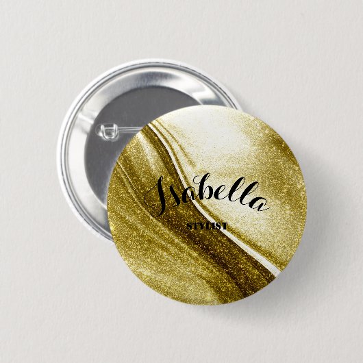 Glitterde gouden Button cadeau (Voorkant /achterkant)