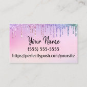 Glitterdruppel Perfect Posh visitekaartje (Achterkant)