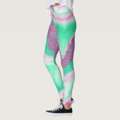 Glittered Marmer | Verse mint Green, magenta roze Leggings (Links)
