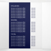 Glittered Model, Beauty Salon Tri-Fold Flyer Drieluik Uitnodiging (Binnenkant midden)