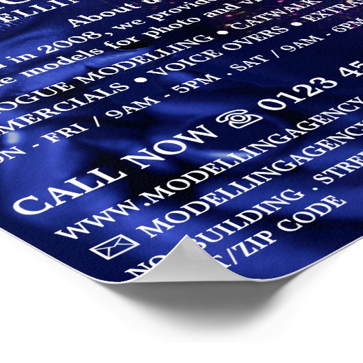 Glittered Model, Modelleraar, modelagent Poster (Hoek)