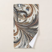 Glitterend bloemenpatroon met edelsteen bad handdoek (Handdoek)