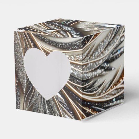 Glitterend bloemenpatroon met edelsteen bedankdoosjes (Voorkant Zijde)