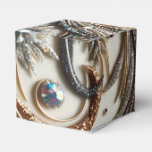 Glitterend bloemenpatroon met edelsteen bedankdoosjes (Achterkant)