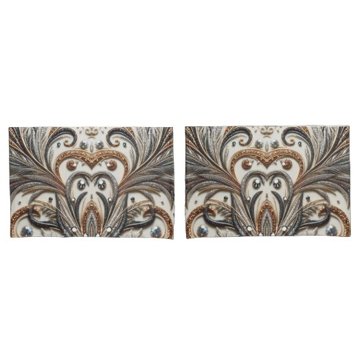 Glitterend bloemenpatroon met edelsteen kussensloop (Voorkant-Set)