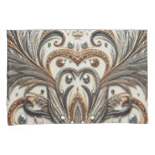 Glitterend bloemenpatroon met edelsteen kussensloop (Voorkant-Rechts)