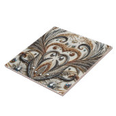 Glitterend bloemenpatroon met edelsteen tegeltje (Zijkant)