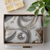 Glitterend bloemenpatroon met edelsteen tissuepapier (Geschenk)