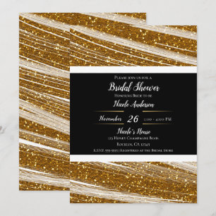 Glitterend Goud Glitters & Witte Glans Moderne Gla Kaart