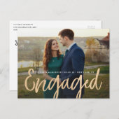 Glitterend Goud Verloving Save the Date Briefkaart (Voorkant / Achterkant)