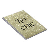 Glitterend gouden ZEER CHIC notitieboek (Rechterzijde)