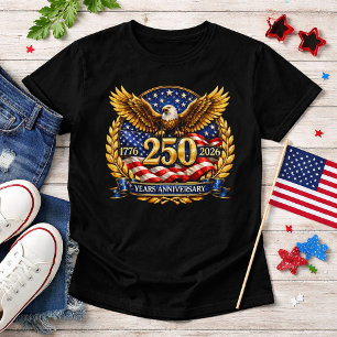 Glitterend Halfwintwintigjarig Adelaarsembleem T-shirt