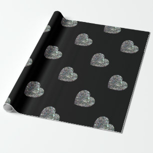 Glitterend kleurrijk zilveren mozaïek Hartpatroon Cadeaupapier
