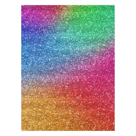 Glitterend regenboog verloop glitter tafelkleed (Voorkant)