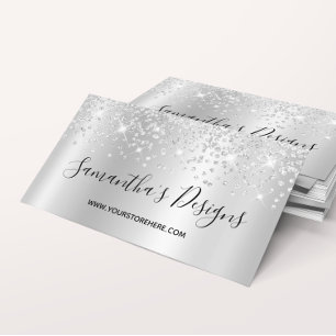 Glitterend Zilver Confetti Glitters Glans Kleurver Visitekaartje