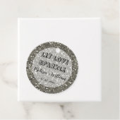 Glitterend Zilver Glitter Laat Liefde Fonkeling Bedankjes Labels (In situ)