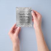 Glitterend Zilver Monogram 50e Verjaardagsuitnodig Flyer (Hand)