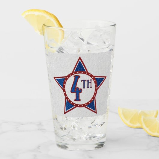 Glitterende 4 juli glas (Voorkant ijs)