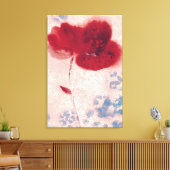 Glitterende abstracte bordeauxrood waterverfklapro canvas afdruk (Insitu (Woonkamer))