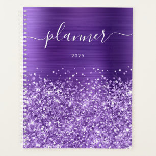 Glitterende Amethyst Paarse Glam 2025 Planner