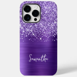 Glitterende Amethyst Paarse Glam Naam iPhone 14 Pro Max Hoesje