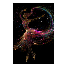 Glitterende balletdanser perfect poster