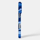 Glitterende Blauwe Camouflage Gepersonaliseerd Case-Mate iPhone Case (Achterkant / Rechts)