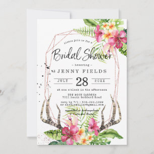 Glitterende Boho Tropische Herten Gewei Bruidsdouc