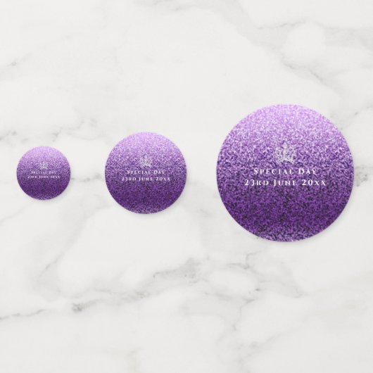 Glitterende Crown Lavendel Tafel Confetti (Achterkanten)